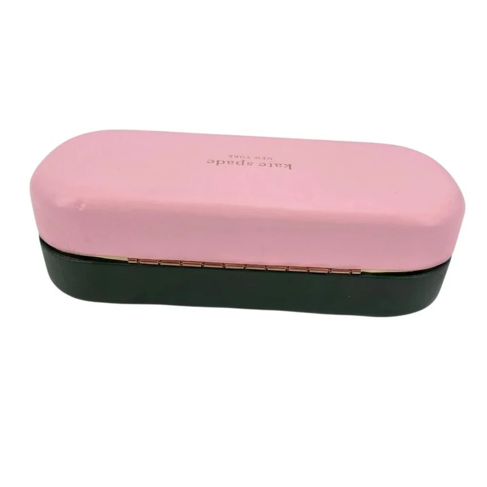 Kate Spade New York Glasses Hard Case Pink Green 6.25 X 2.75 X 2